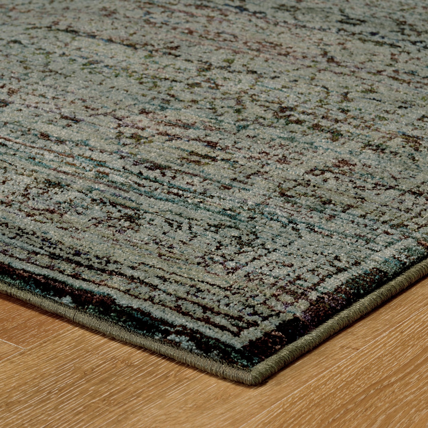 Andorra Distressed Blue/ Purple Oriental Cut Pile Rug