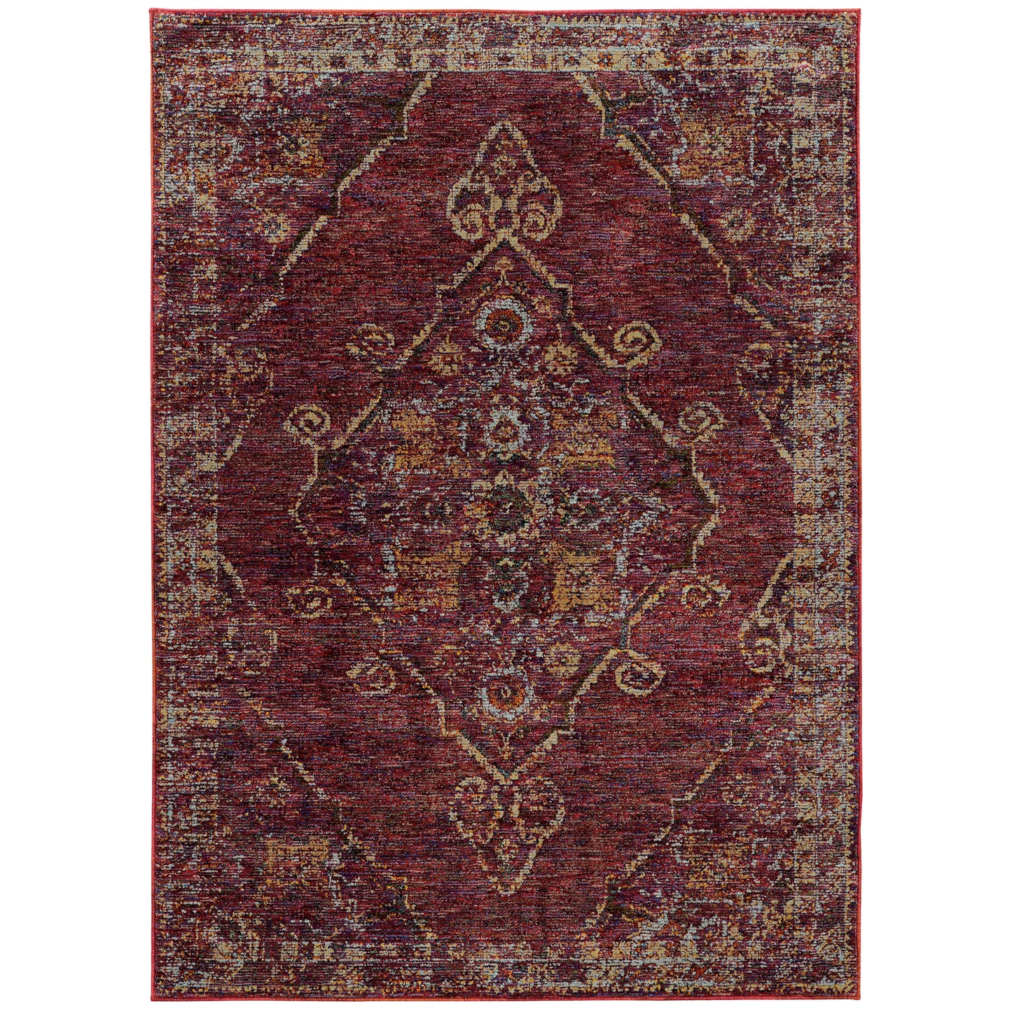 Andorra 7135E Red Medallion Rug