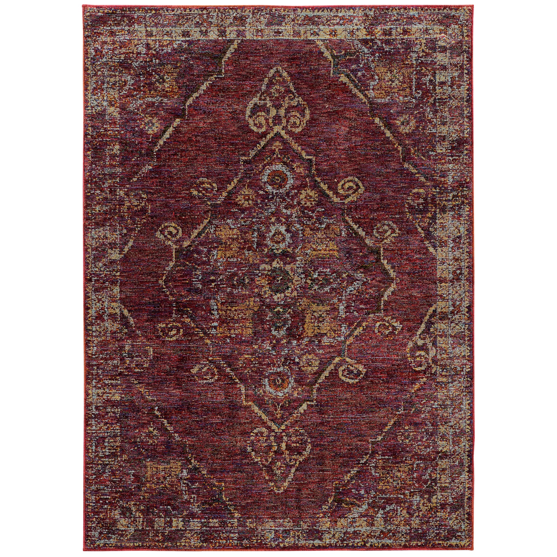 Andorra 7135E Red Medallion Rug