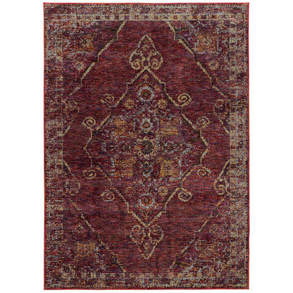 Andorra 7135E Red Medallion Rug