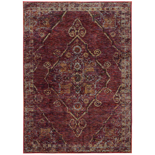 Andorra 7135E Red Medallion Rug