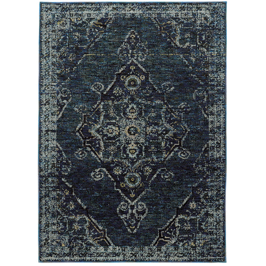 Andorra 7135F Blue Medallion Rug