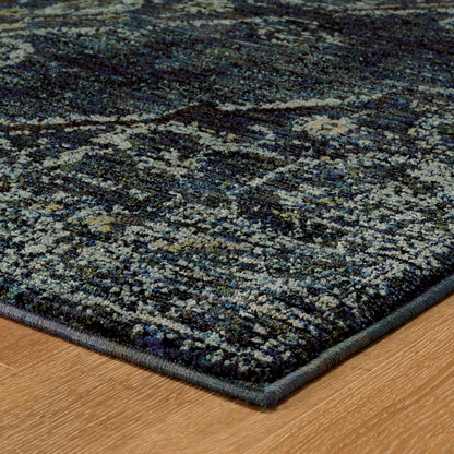 Andorra Medallion Blue/ Blue Distressed Cut Pile Rug