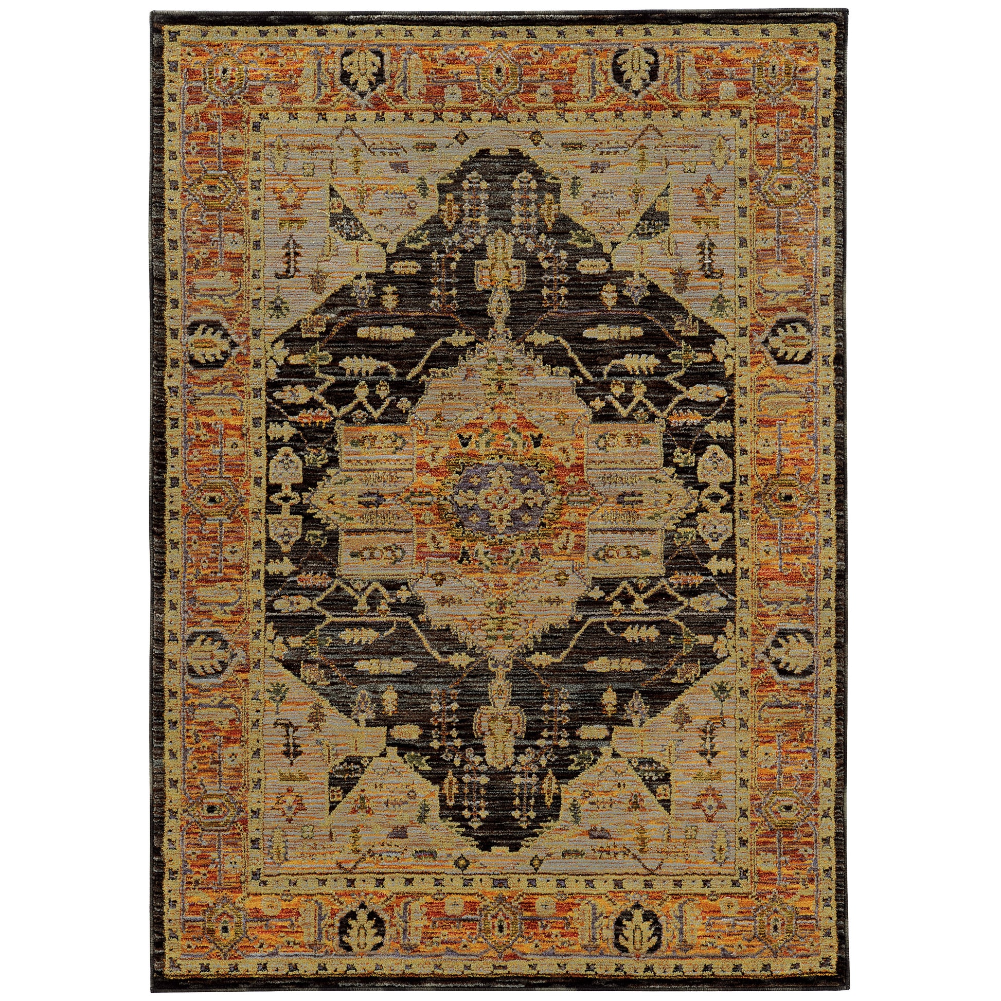 Andorra 7138B Gold Medallion Rug