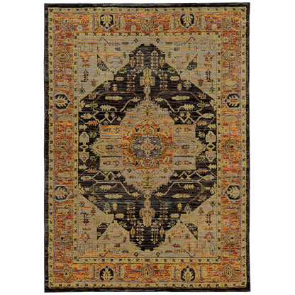 Andorra 7138B Gold Medallion Rug
