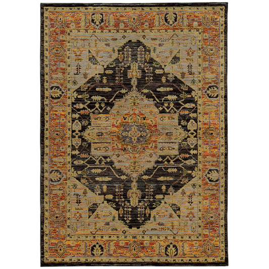 Andorra 7138B Gold Medallion Rug