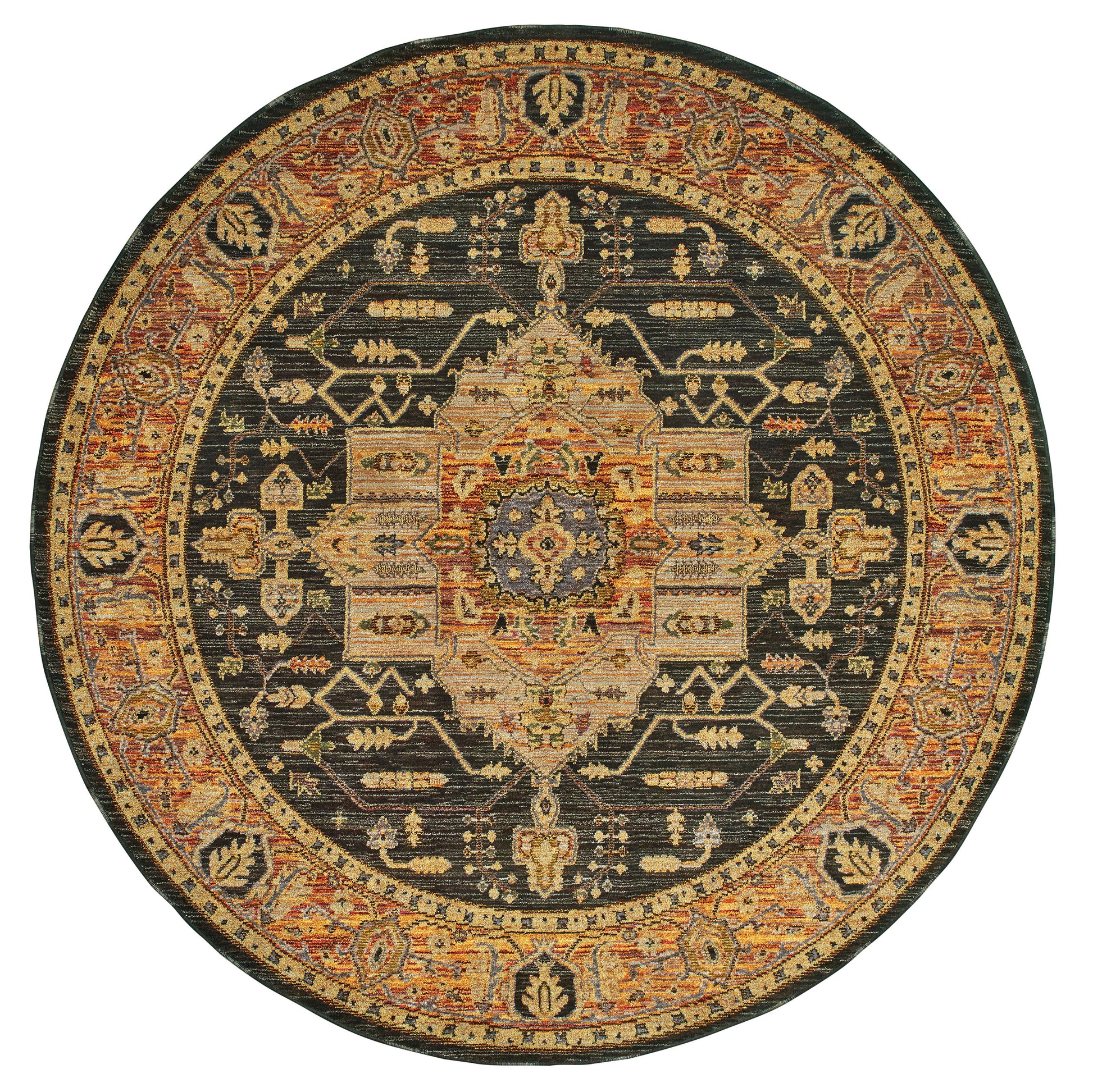 Andorra 7138B Gold Medallion Rug