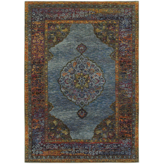 Andorra 7139A Blue Medallion Rug