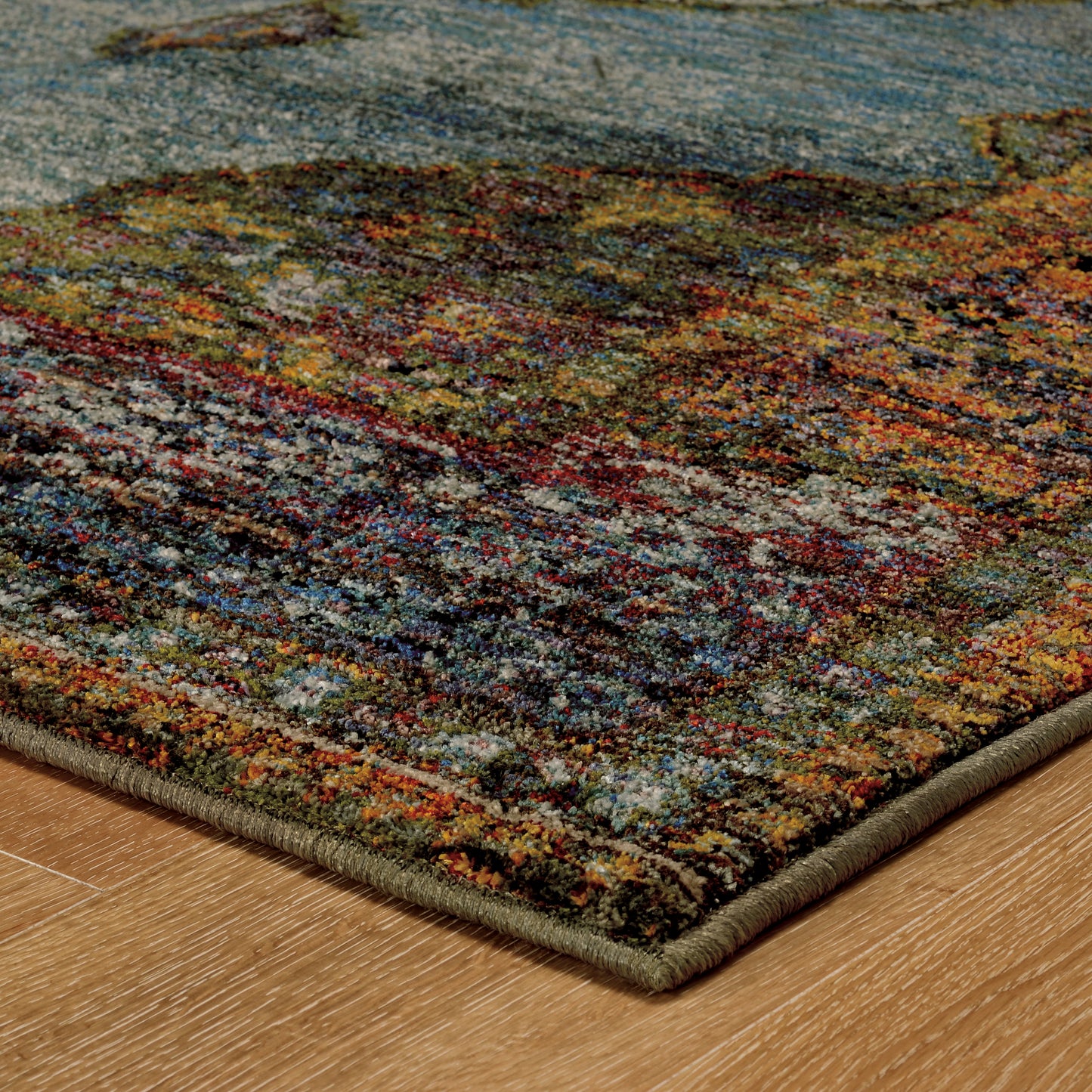 Andorra Medallion Blue/ Multi Oriental Cut Pile Rug