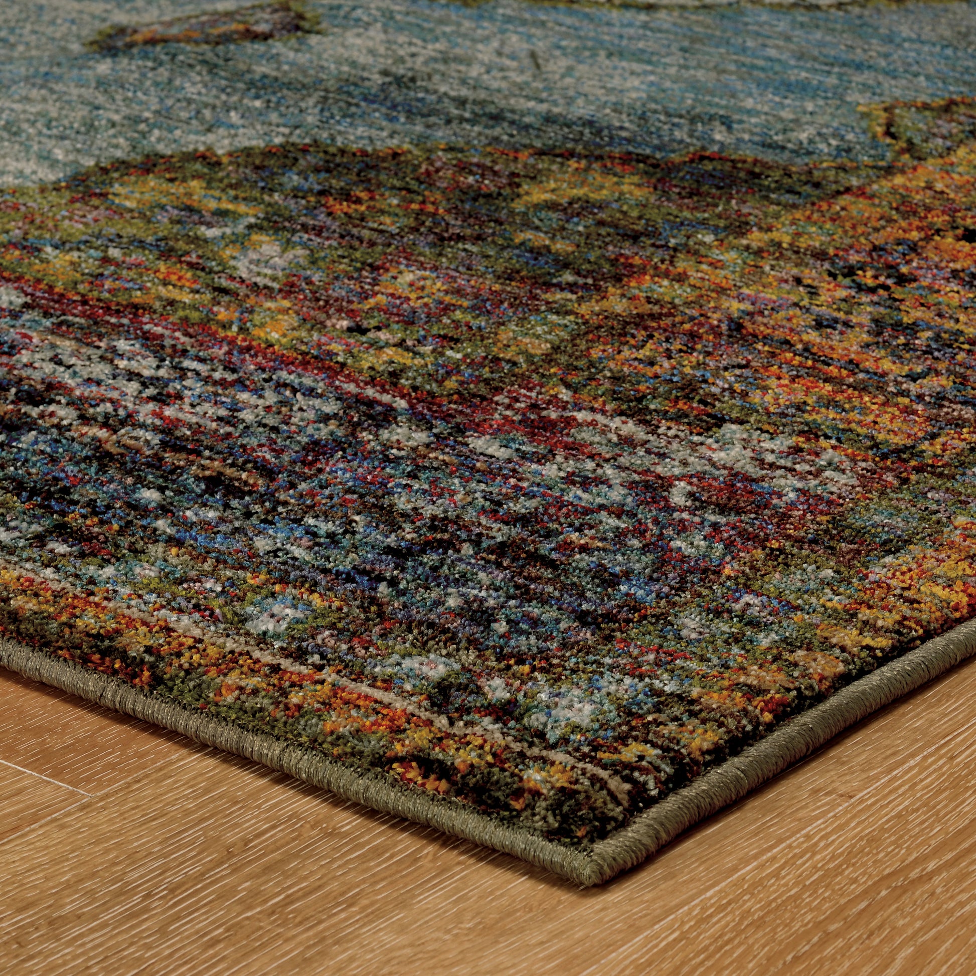 Andorra Medallion Blue/ Multi Oriental Cut Pile Rug