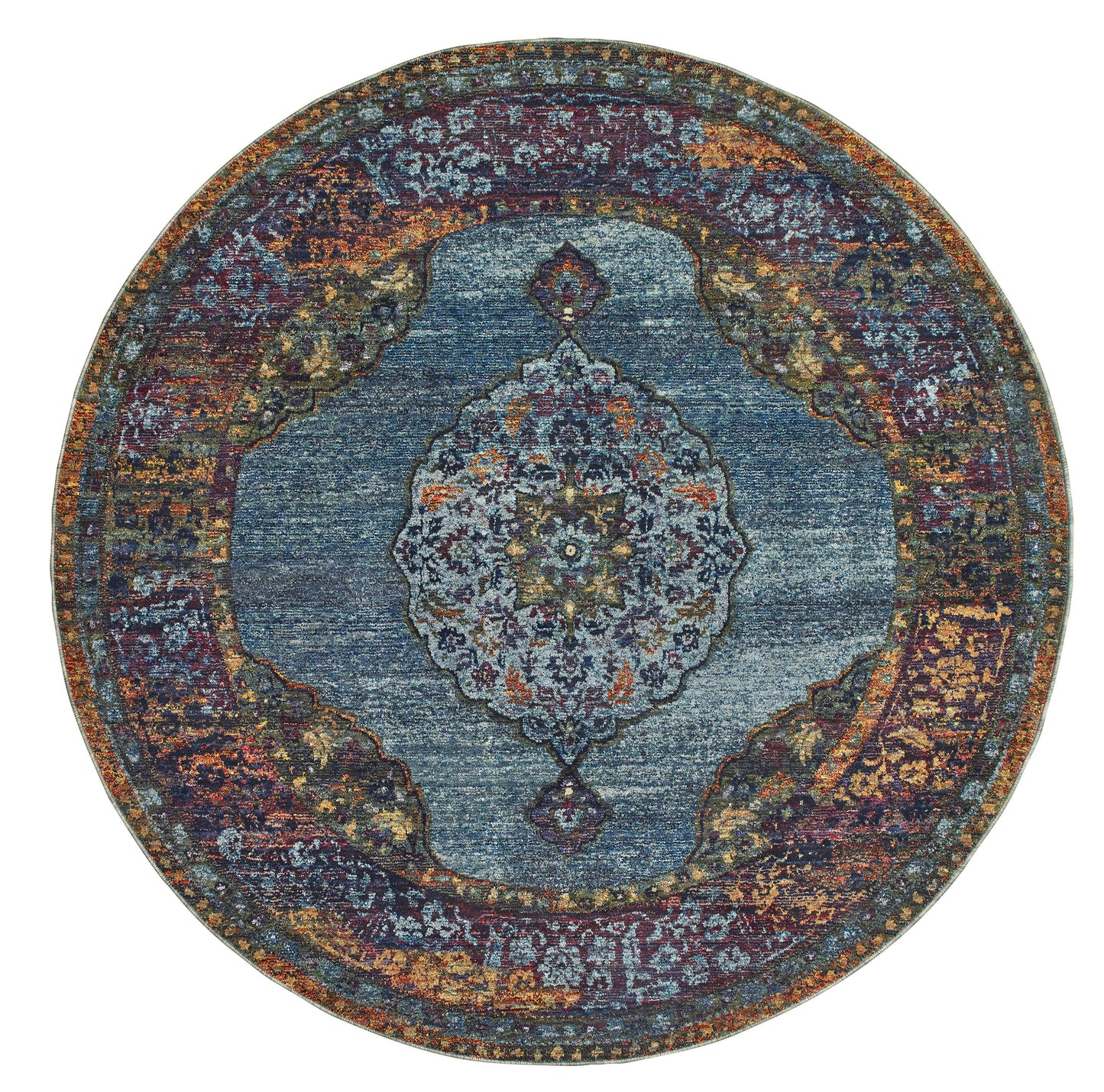 Andorra 7139A Blue Medallion Rug