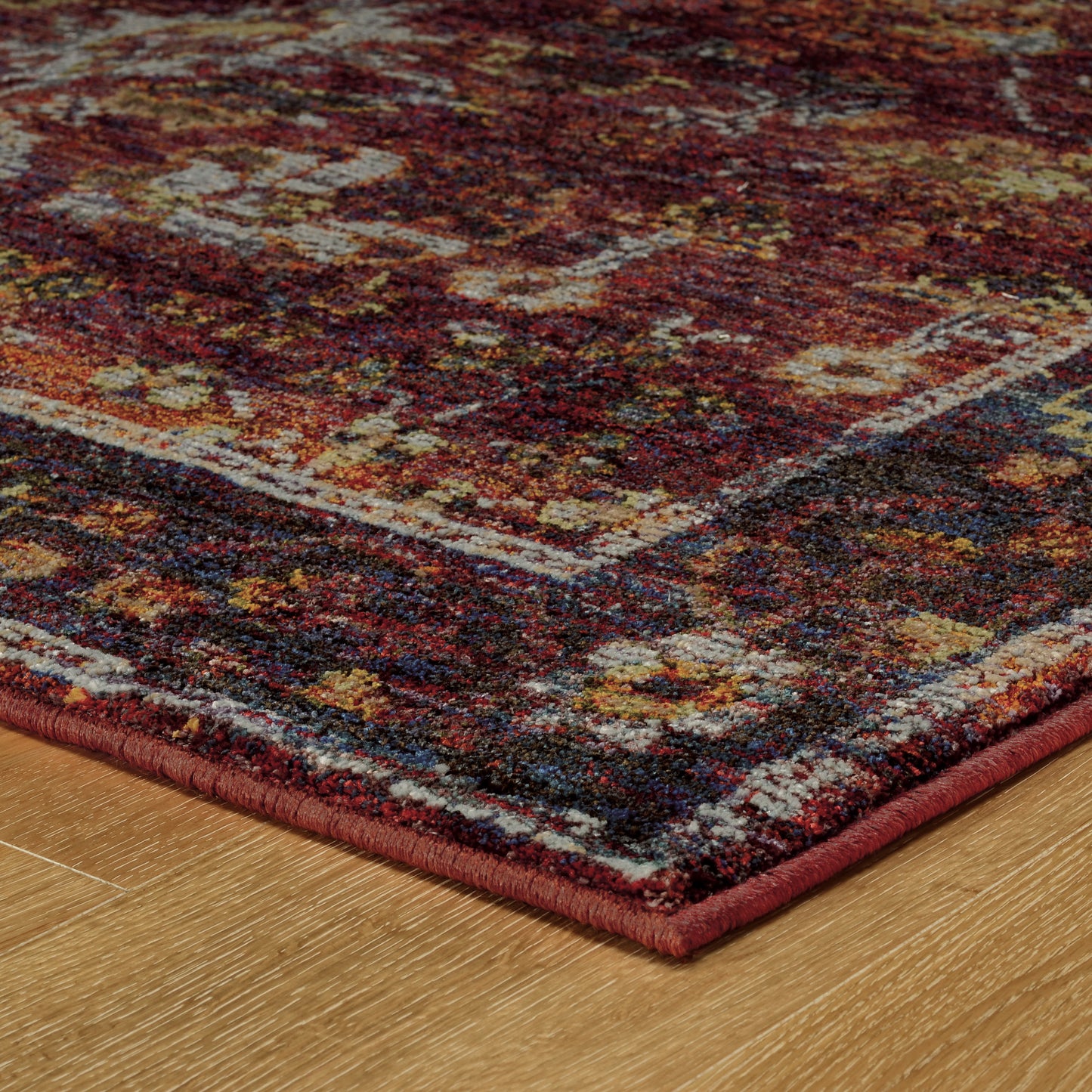 Andorra Oriental Red/ Purple Cut Pile Rug