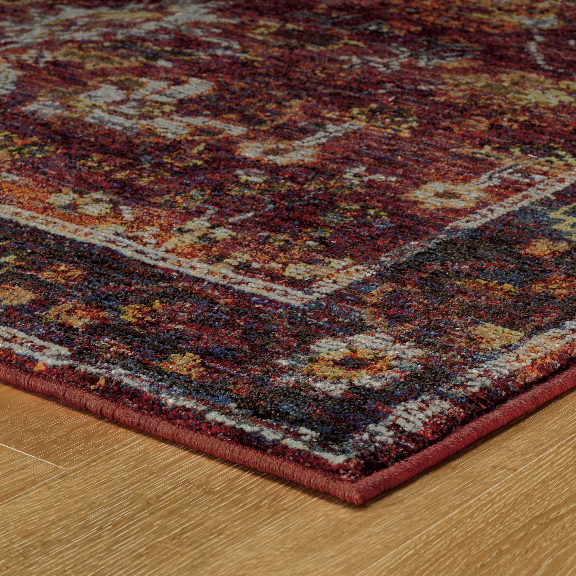Andorra Oriental Red/ Purple Cut Pile Rug
