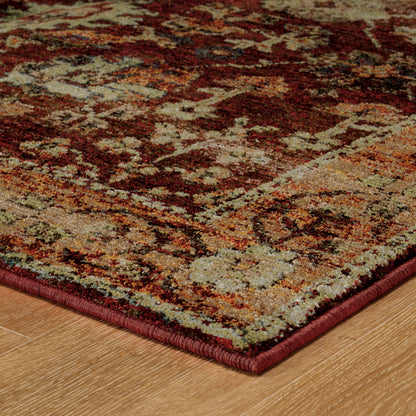 Andorra Oriental Red/ Gold Cut Pile Rug