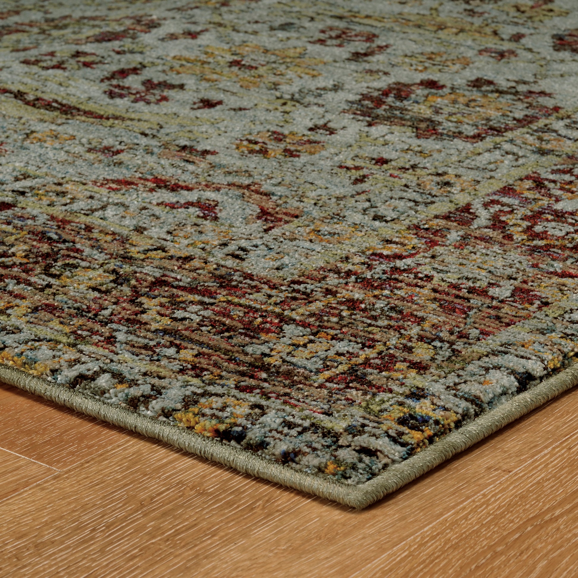 Andorra Oriental Blue/ Red Cut Pile Rug