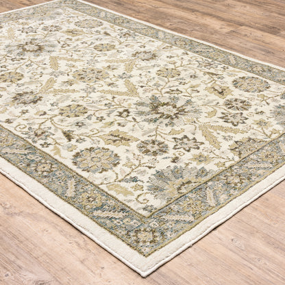 Andorra Oriental Stone/ Ivory Cut Pile Rug