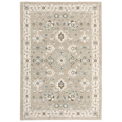 Andorra 8930L Beige Floral Rug
