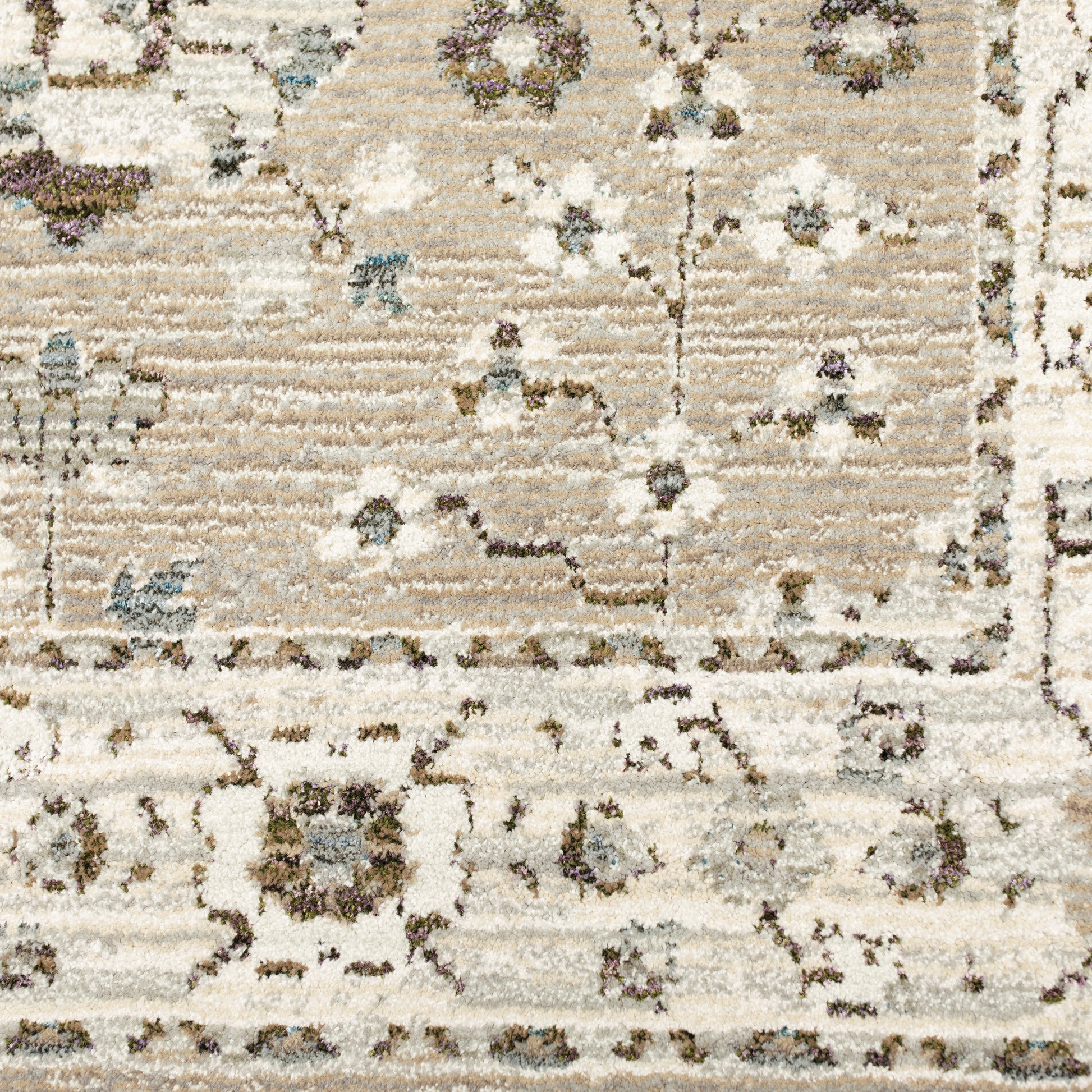 Andorra Floral Beige/ Ivory Oriental Cut Pile Rug