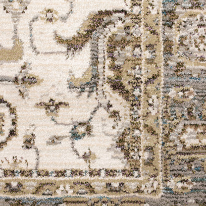Andorra Oriental Ivory/ Blue Cut Pile Rug