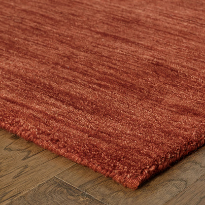 Aniston Solid Red/ Red Cut Pile Rug