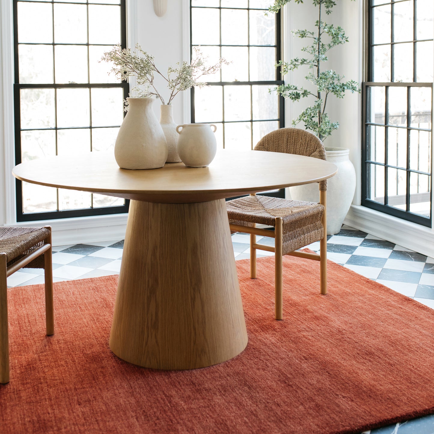 Aniston Solid Red/ Red Cut Pile Rug
