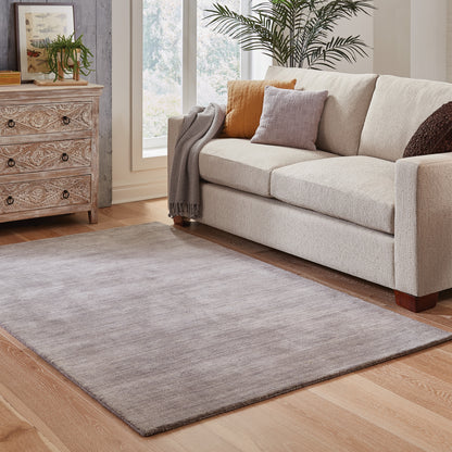 Aniston Solid Grey/ Grey Cut Pile Rug