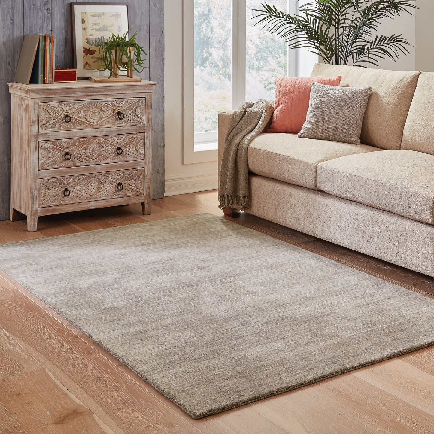 Aniston Solid Grey/ Grey Cut Pile Rug