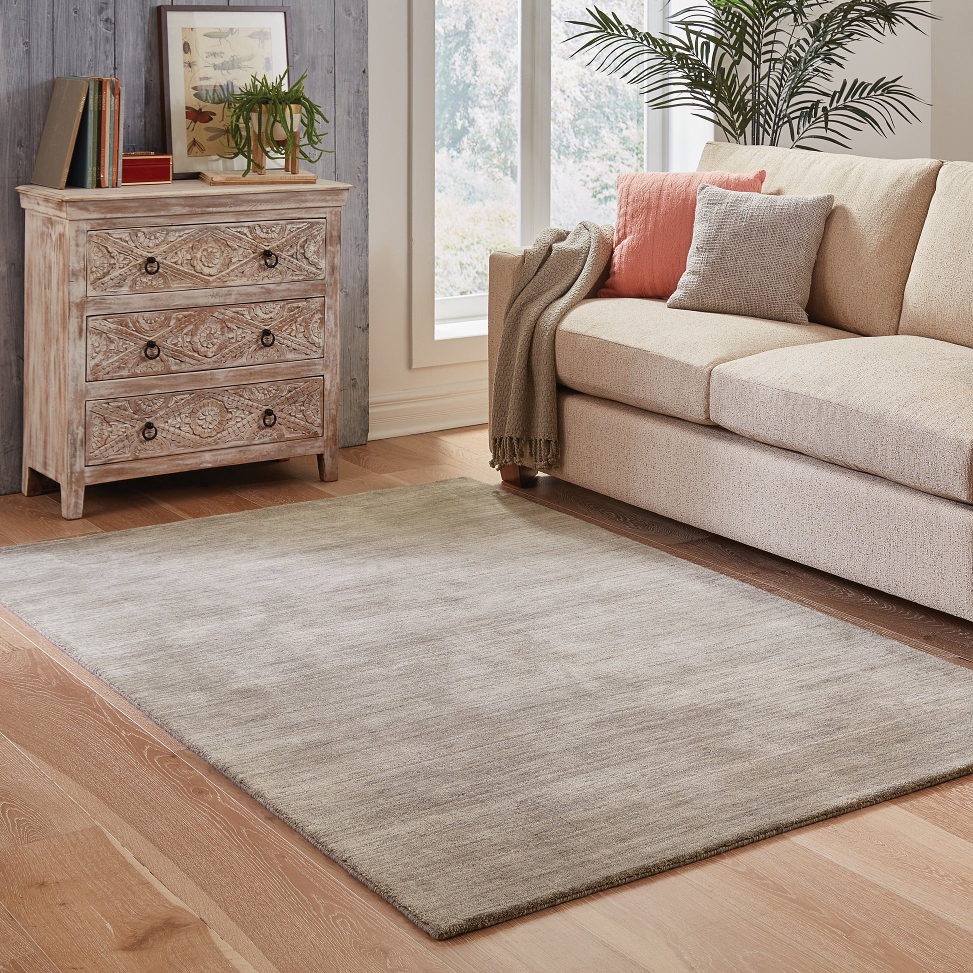 Aniston Solid Grey/ Grey Cut Pile Rug