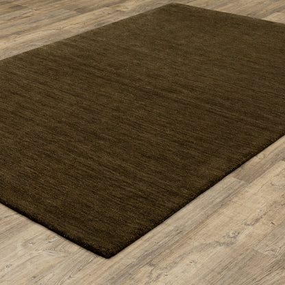Aniston Ii Solid Brown/ Brown Cut Pile Rug