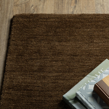 Aniston Ii Solid Brown/ Brown Cut Pile Rug