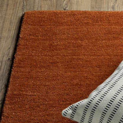 Aniston Ii Solid Rust/ Rust Cut Pile Rug