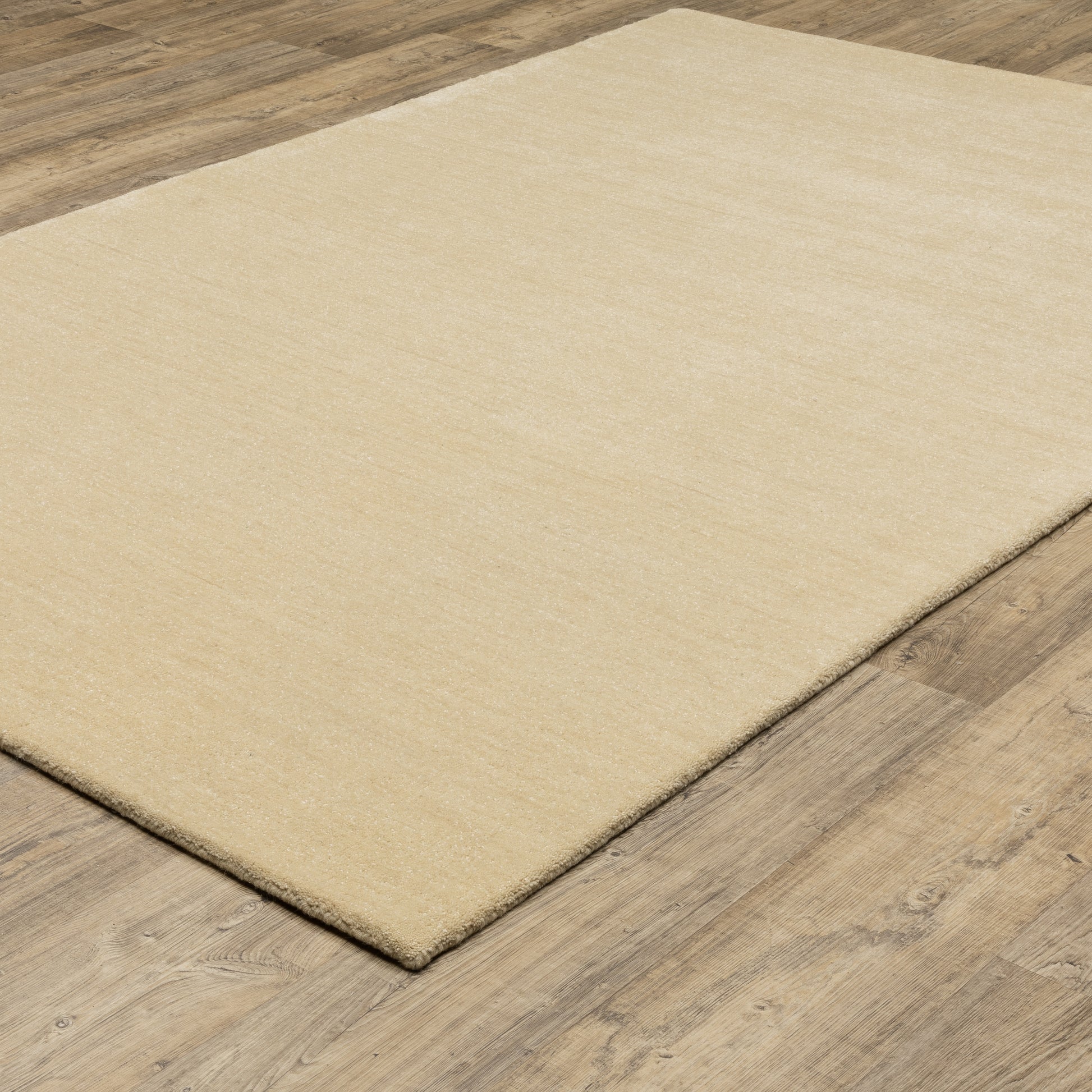 Aniston Ii Solid Beige/ Beige Cut Pile Rug