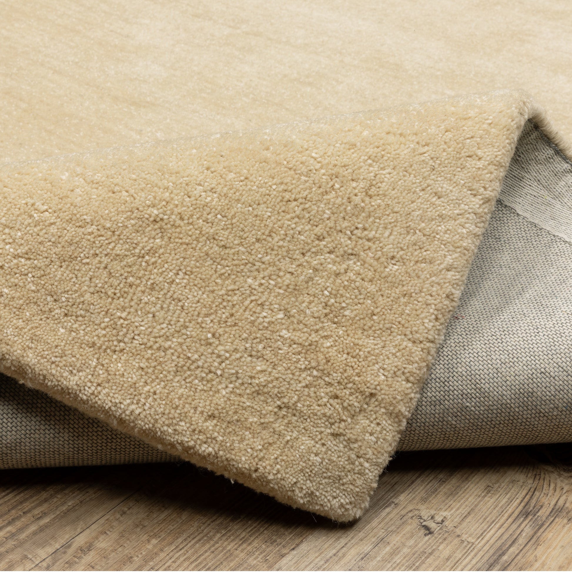 Aniston Ii Solid Beige/ Beige Cut Pile Rug