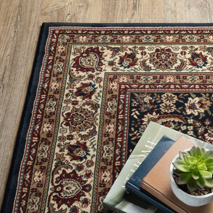 Ariana Oriental Blue/ Red Cut Pile Rug