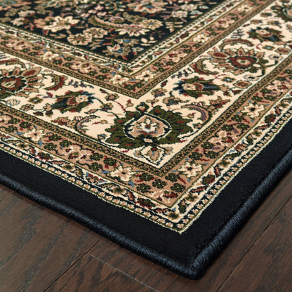 Ariana Oriental Black/ Ivory Cut Pile Rug