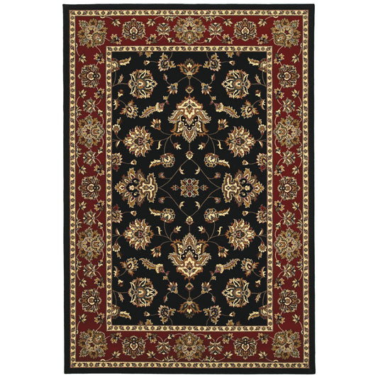Ariana 623M3 Black Floral Rug