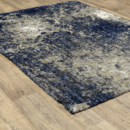 Aspen Shag Blue/ Grey Abstract Cut Pile Rug