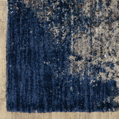 Aspen Shag Blue/ Grey Abstract Cut Pile Rug