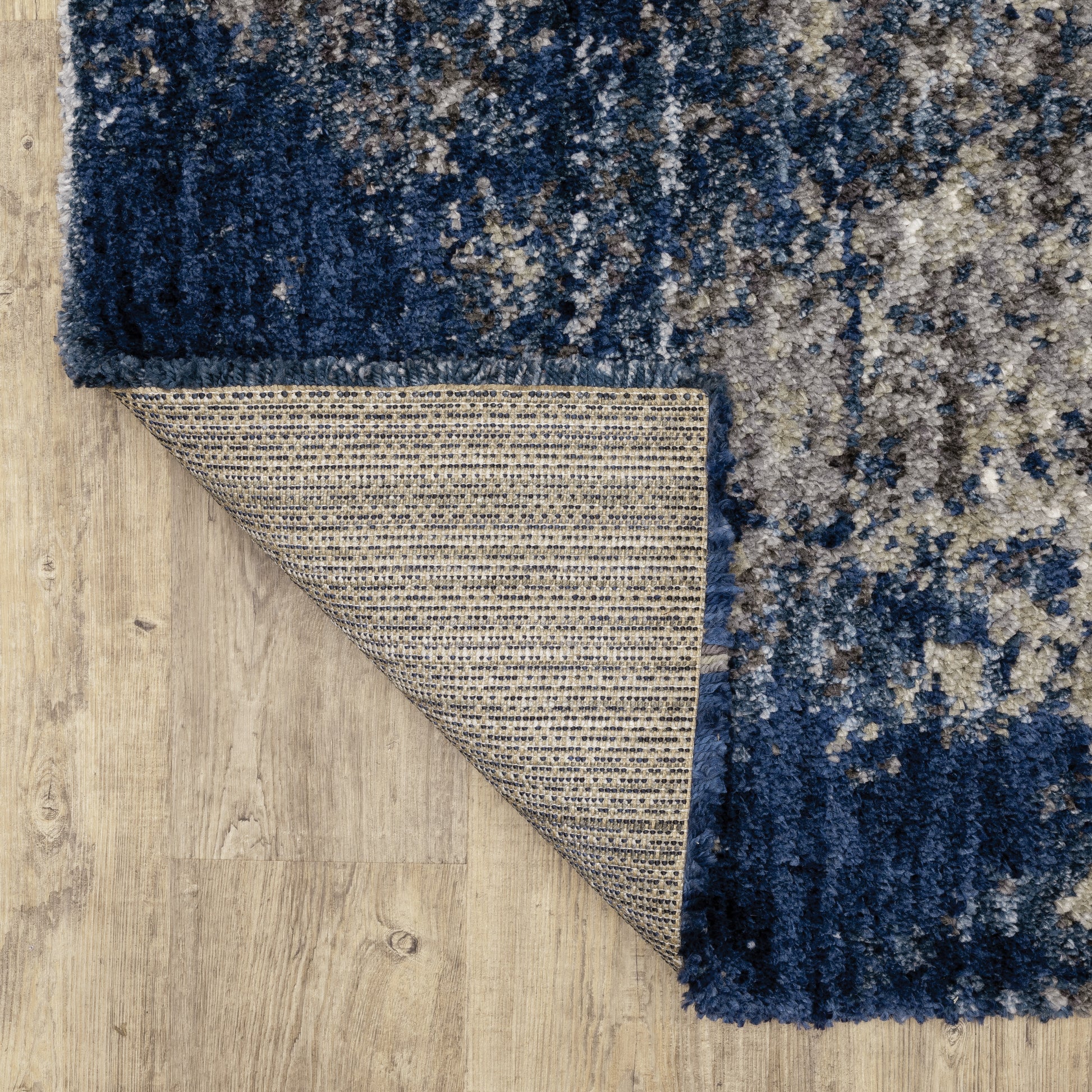 Aspen Shag Blue/ Grey Abstract Cut Pile Rug