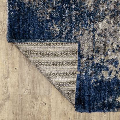 Aspen Shag Blue/ Grey Abstract Cut Pile Rug