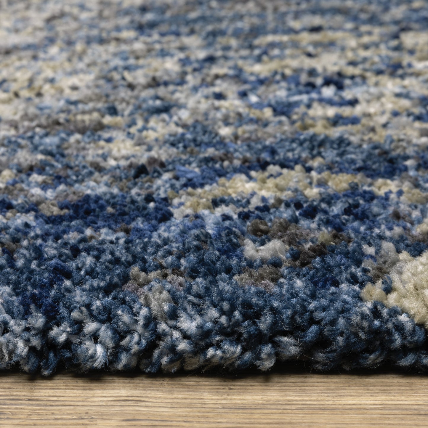 Aspen Shag Blue/ Grey Abstract Cut Pile Rug