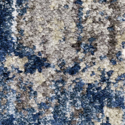 Aspen Shag Blue/ Grey Abstract Cut Pile Rug