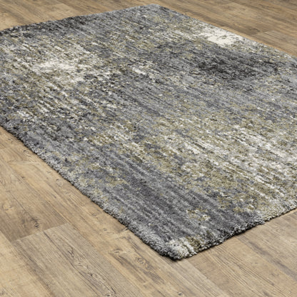 Aspen Shag Grey/ Ivory Distressed Cut Pile Rug