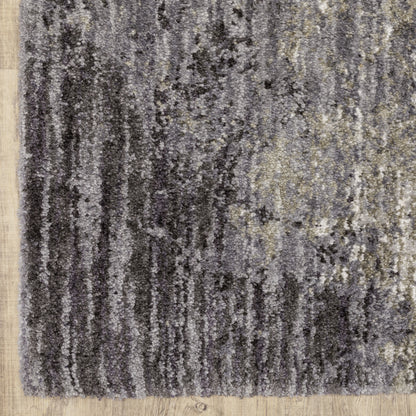 Aspen Shag Grey/ Ivory Distressed Cut Pile Rug