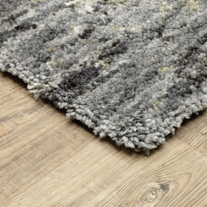 Aspen Shag Grey/ Ivory Distressed Cut Pile Rug