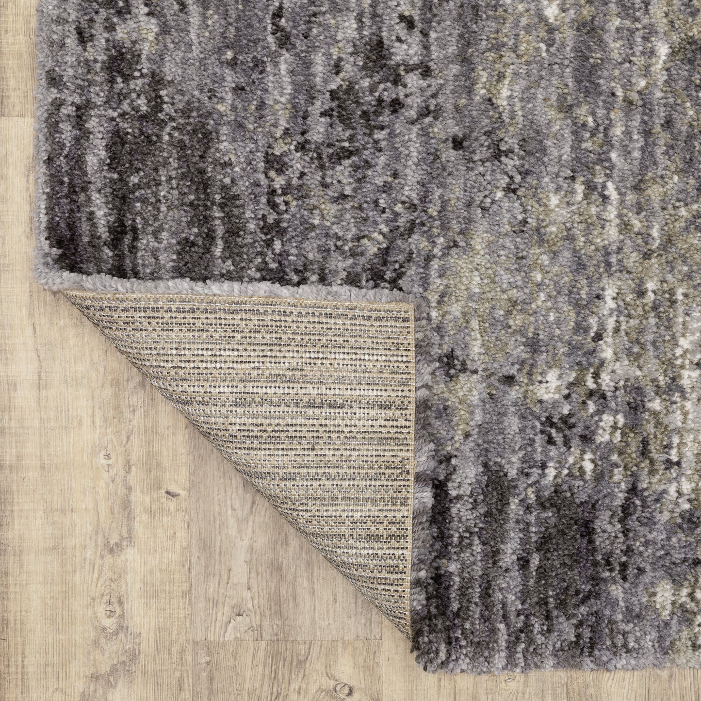 Aspen Shag Grey/ Ivory Distressed Cut Pile Rug
