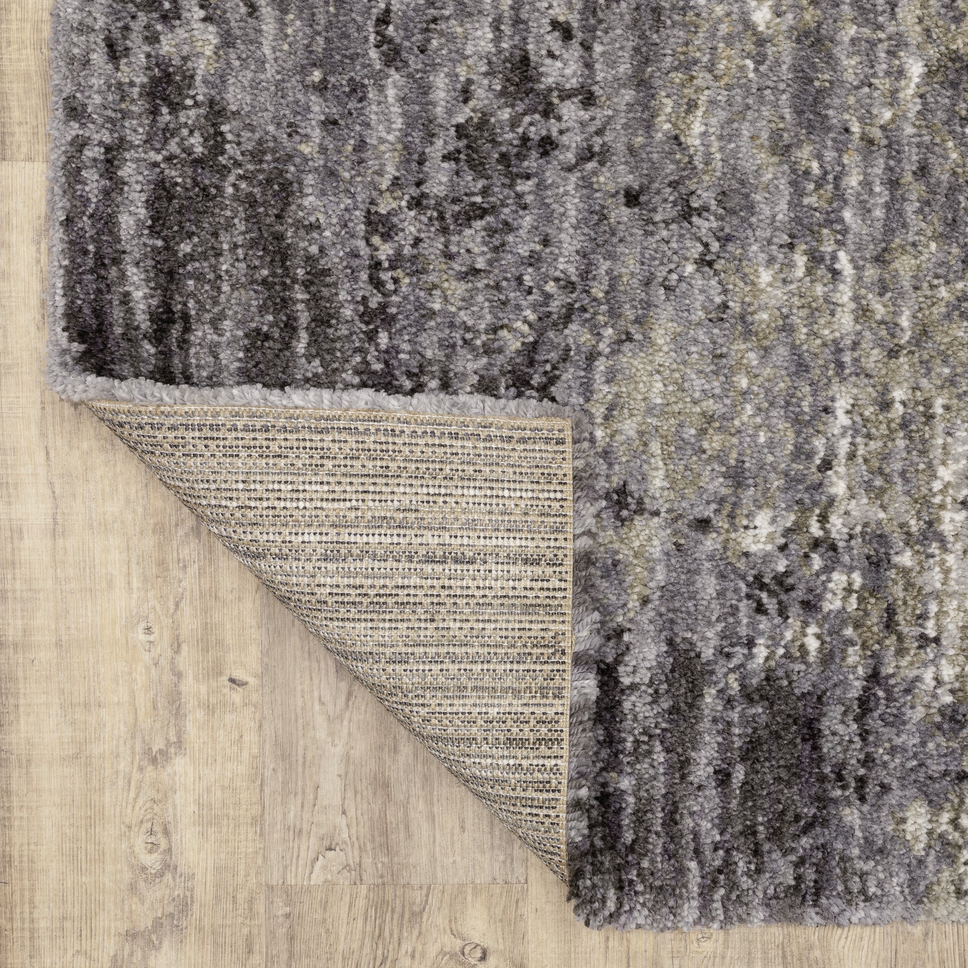 Aspen Shag Grey/ Ivory Distressed Cut Pile Rug