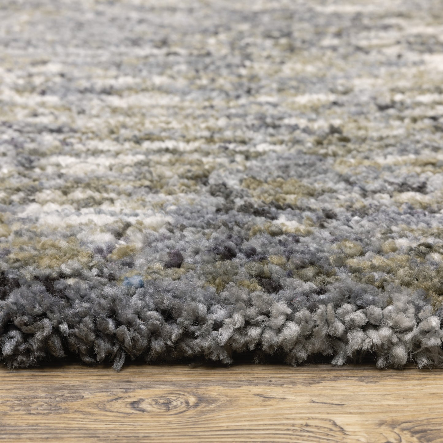 Aspen Shag Grey/ Ivory Distressed Cut Pile Rug