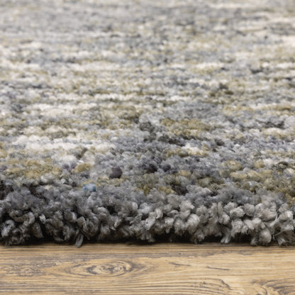 Aspen Shag Grey/ Ivory Distressed Cut Pile Rug