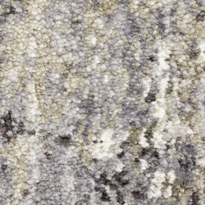 Aspen Shag Grey/ Ivory Distressed Cut Pile Rug